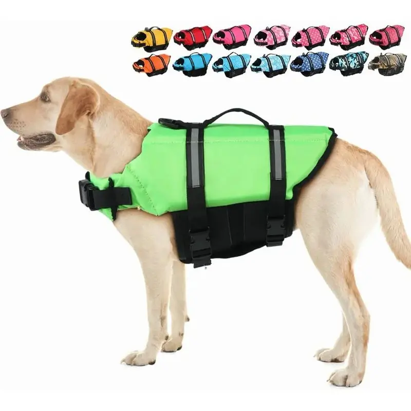 Adjustable Dog Life Jacket with Rescue Handle Sport Safety Rescue Vest Dog Clothes  Puppy Float Swimming Suit for All Pet Dogs