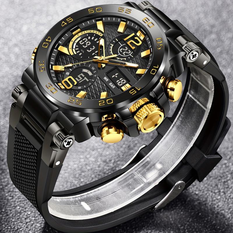 Product Introduction of Sports Watch Fashion New Dual Display Multi-Function Silicone Luminous Sports Casual Waterproof Men's Watch 8
