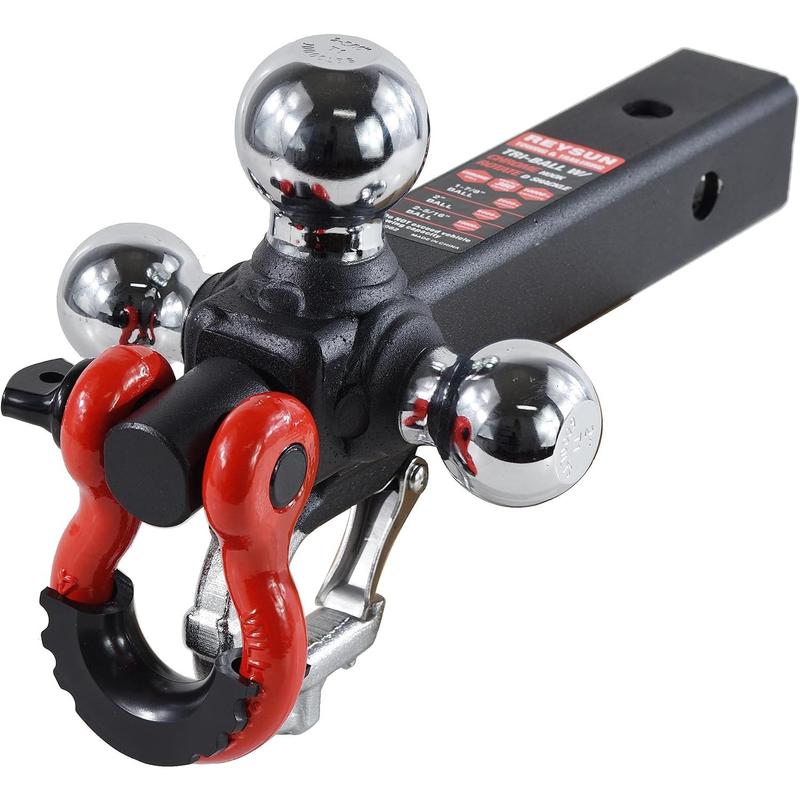864062 Trailer Hitch Shackle Hitch Tri-Ball Mount, Swivel Tow Shackle ...