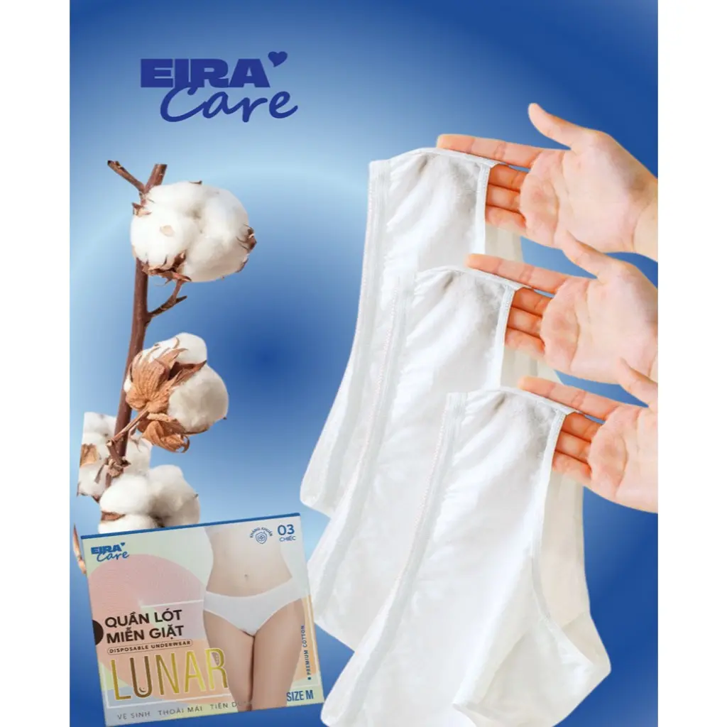 QUẦN LÓT MIỄN GIẶT COTTON NỮ - LUNAR - Hộp 3 chiếc