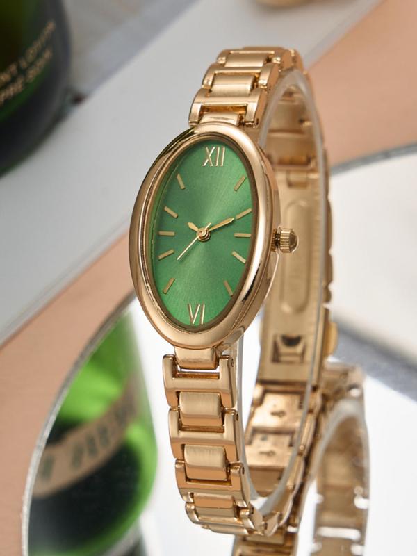 Women's Elegant Oval Dial Quartz Watch, Exquisite Trendy Wristwatch, Modern Fashionable Watch for Women As Gift with Box 5
