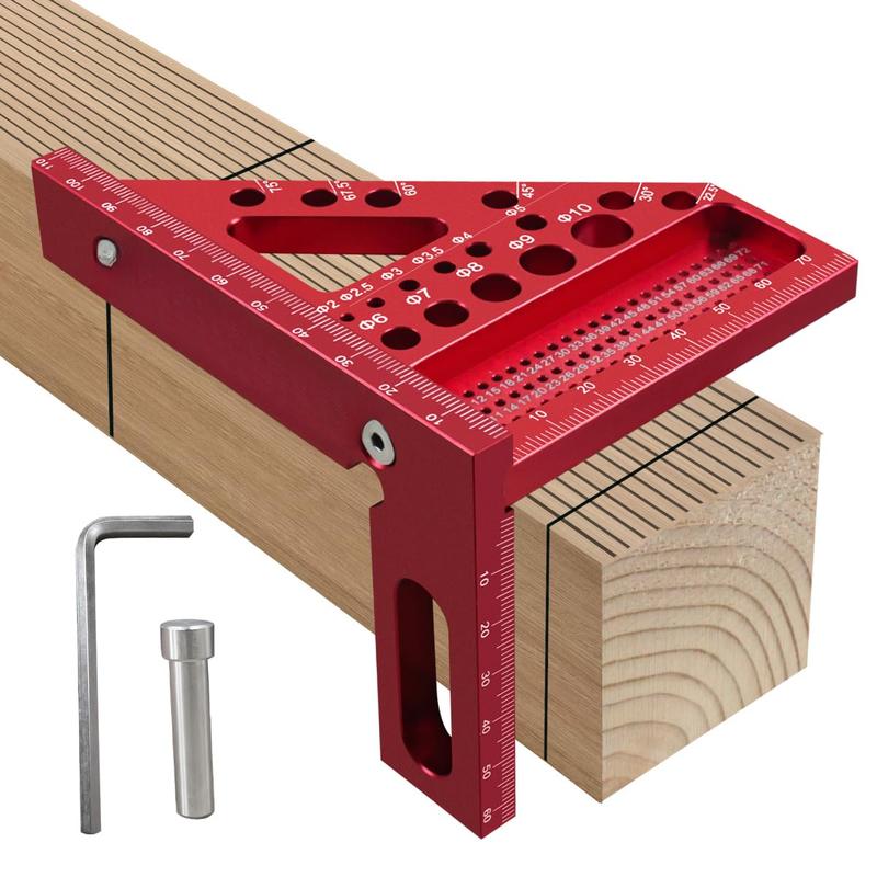 3D Carpenter Square with Degrees Scriber, 22.5-90 Degree Drawing Line ...