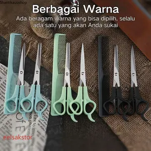 Gunting Rambut Profesional [Baja Tahan Karat] - Penipis Layering Tajam Presisi, Anti Sangkut & Grip Nyaman, Praktis Travel/Pangkas Darurat, Awet 5 Tahun untuk Potong Rambut dengan Hasil Presisi