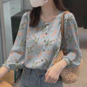 Baju Raya Wanita, Blaus Lengan Panjang, Cuff Elastik, Leher Krew, Blaus Bersaiz Besar, Rekaan Baru Musim Panas jual