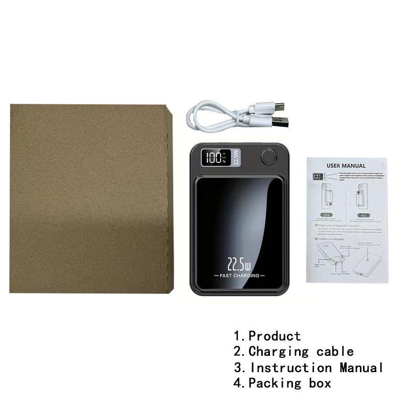 Portable Magnetic Wireless Power Bank, 1 Count 5000mAh 22.5W/PD20W Fast Charging Power Bank with LED Digital Display, Suitable for Outdoor Travel, Mobile Phone Accessories, Electronics Accessories