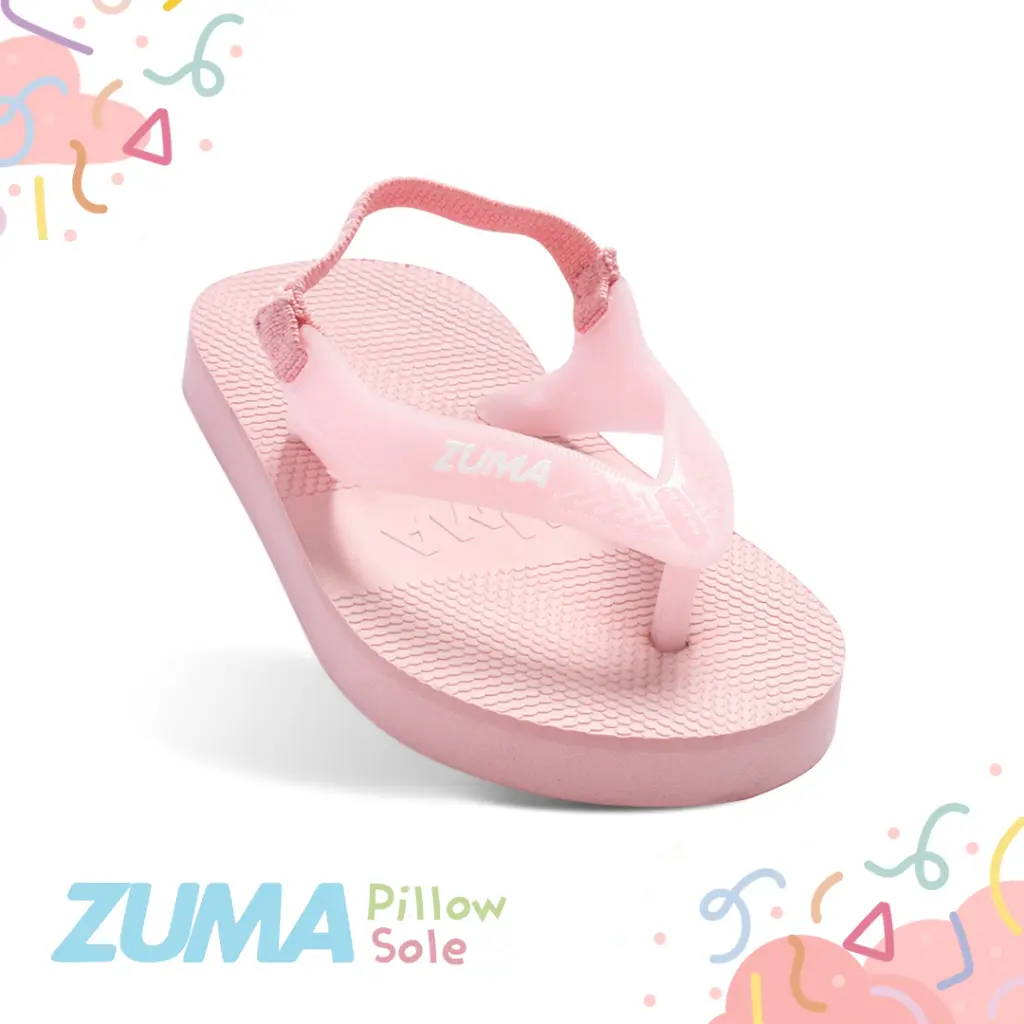 Zuma Baby Classic 3 Pink, Sandal Jepit Bayi Karet Tali Belakang, Merah Muda Anak-Anak