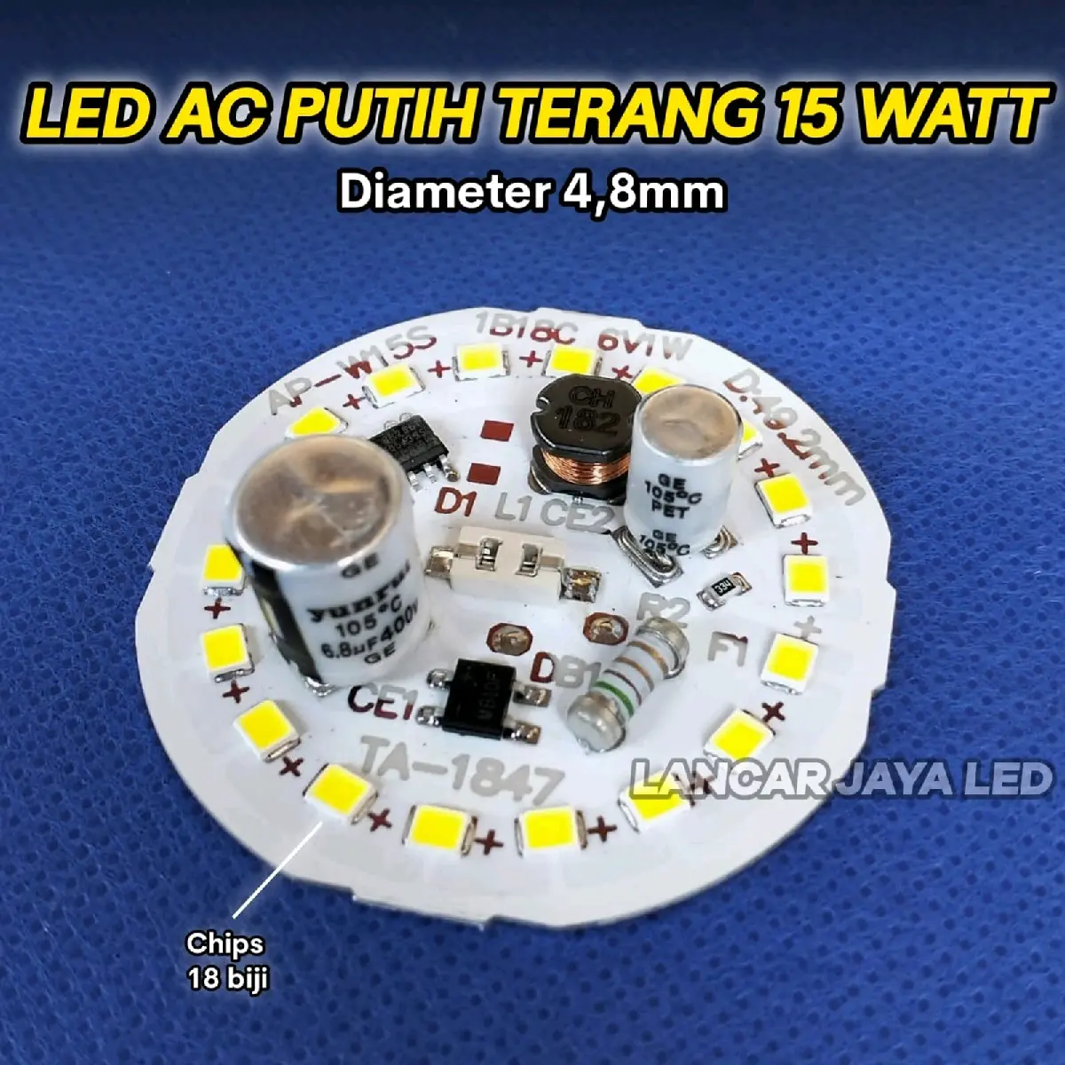 LED AC PUTIH TERANG 15w ~Lancar Jaya LED~ Free kabel