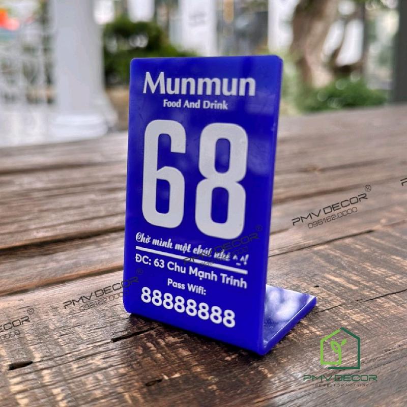 Bảng  Mica Số  Để Bàn Bền Đẹp 1