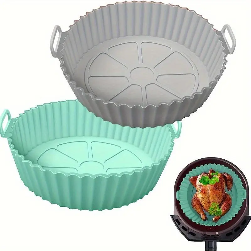 Reusable Silicone Air Fryer Liner, 1 Count Non-stick Easy To Clean Heat Resistant Air Fryer Liner, Kitchen Accessories for Disposable Parchment Paper Liner