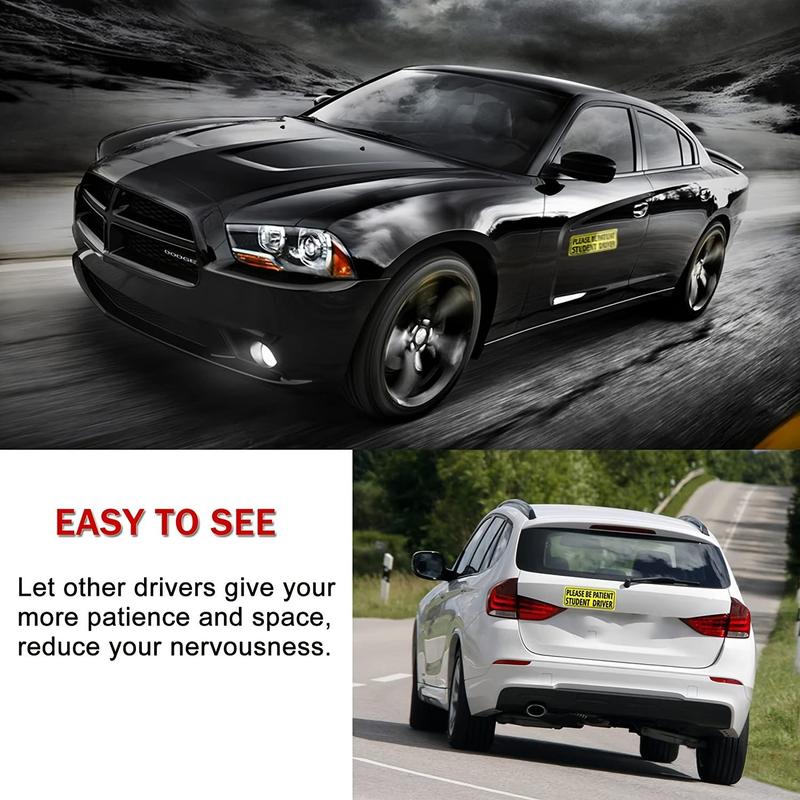 Product Introduction of Student Driver Sticker, Please Be Patient Student Driver Sticker, Removable Student Driver Decals for Cars & Windows 3