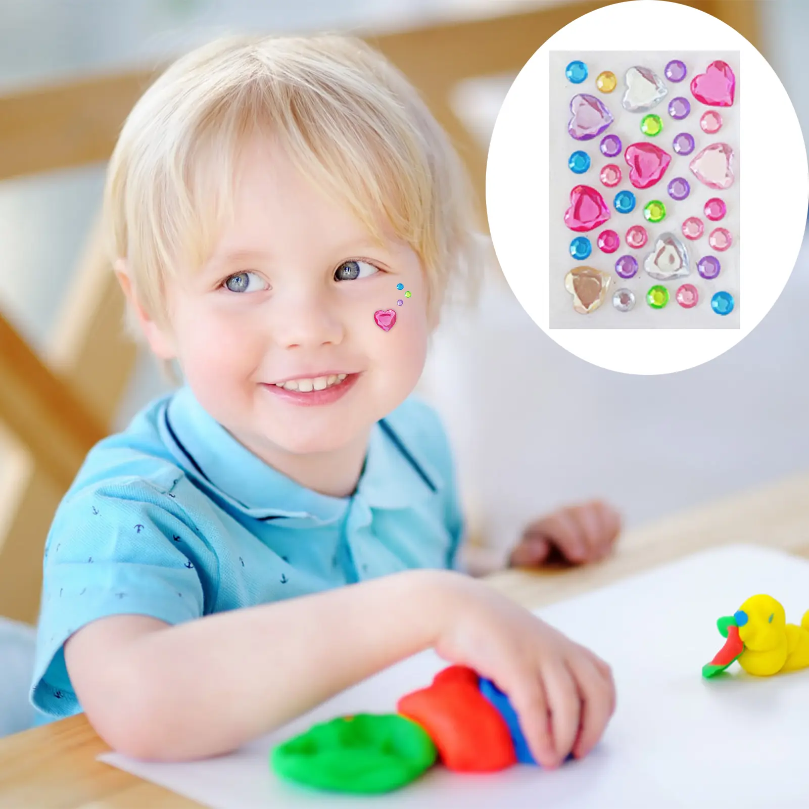 Hình dán đá quý kim cương giả 3D, tự dính, hình dán đá quý, đồ trang sức cho đồ thủ công, trang điểm móng tay, quà tặng trẻ em