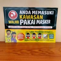 Gambar Poster Kawasan Wajib Pakai Masker, Wajib Pakai Masker, Poster Protokol Kesehatan, Wajib Memakai Masker dari Sahabat Sejasa Kab. Sleman 2 Tokopedia