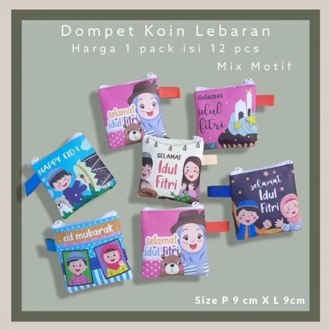 12 PCS DOMPET KOIN KOTAK LEBARAN GEMOY Uang 0