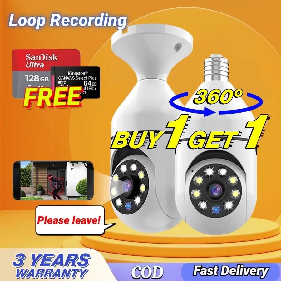 Camera IP, Wifi 5G, Ổ Cắm E27, Giám Sát, Tầm Nhìn Ban Đêm, Không Dây, Nhà, 2MP, Camera An Ninh CCTV
