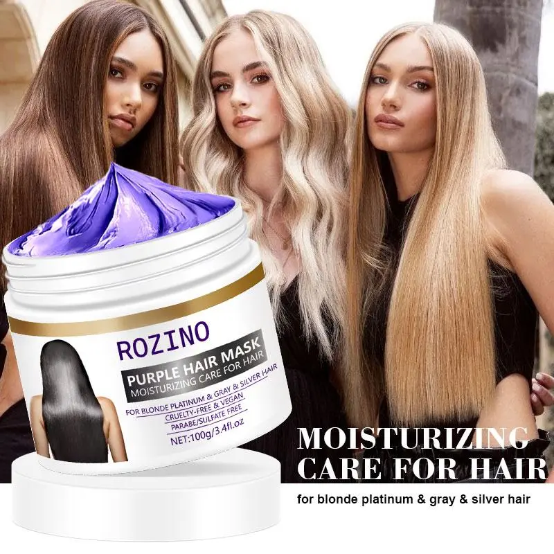 Purple Hair Mask, 1 Piece Moisturizing & Nourishing Hair Mask for Thickening & Strengthening Hair, Hair Care & Styling Product for Women & Girls 4
