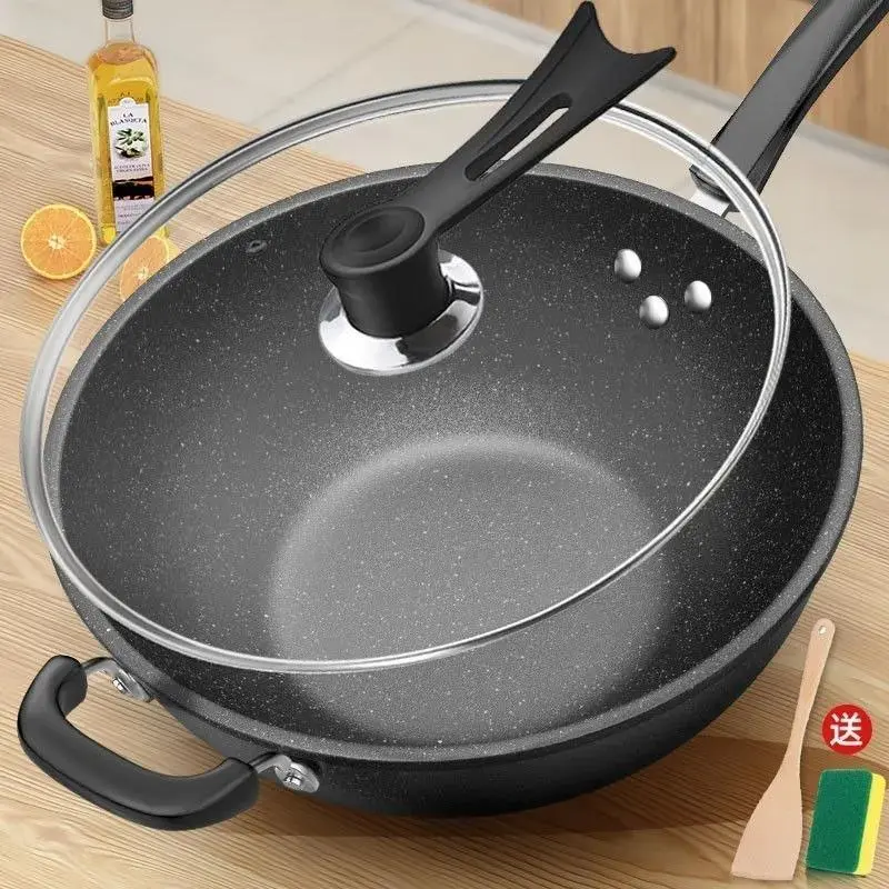 [ 65k People Collected] Maifan Stone Non-stick Frying Pan Multi-functional Iron Pan Flat-bottomed Pan Induction Cooker Household Cookware No Smoke