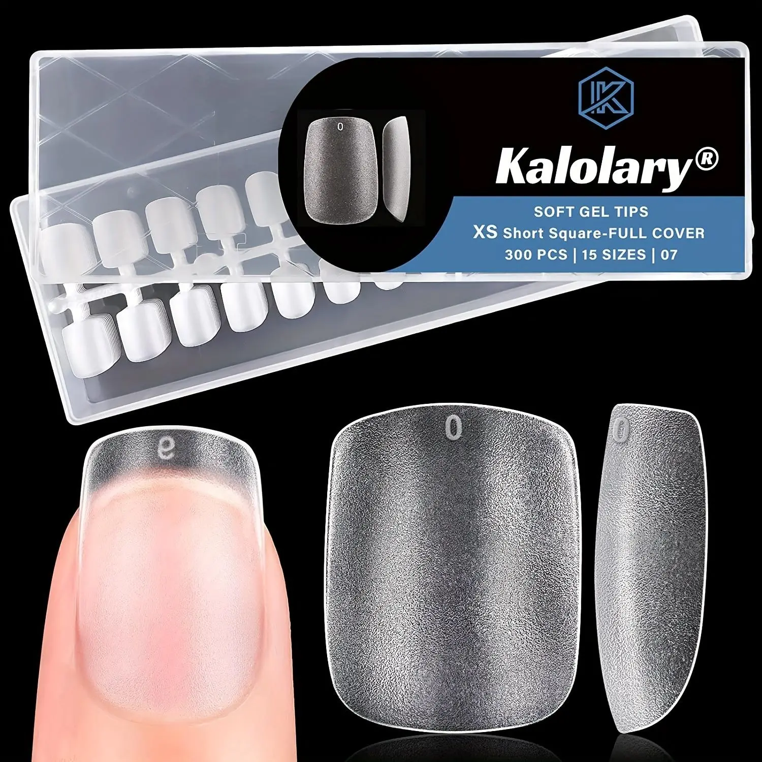 Soft Gel Nail Tip Kit, 300pcs/set Full Cover Acrylic Gel Nail Tip Kit for Soaking Nails Extension, Full Matte Clear Pre-formed Fake Nail Tip for Pressing Nails