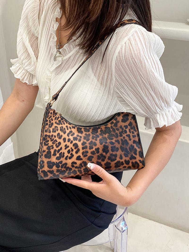 Product Introduction of Women's Fashion Leopard Pattern Baguette Bag,  Trendy All-match Underarm Bag, Simple All-match Bag for Daily Life for Women & Girls 4