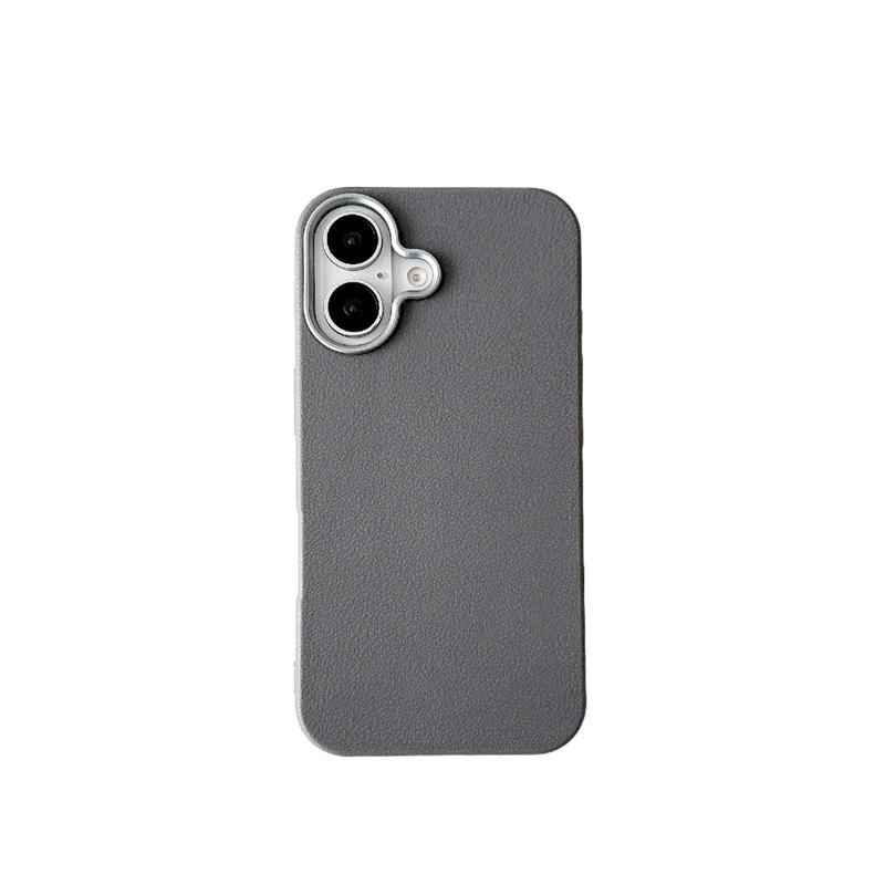 Minimalist Solid Color Case for Apple 15 New iPhone Case iPhone 16 Pro Max Niche High-end Feel 14 Leather Texture 13 5
