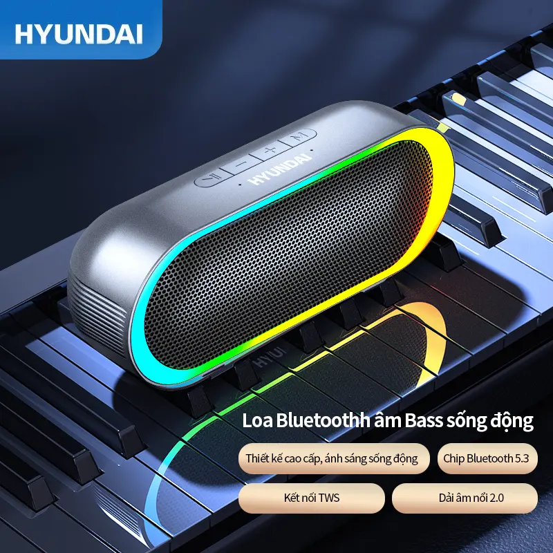 Loa Bluetooth không dây Hyundai HY-S10 RGB Đèn màu RGB kênh đôi z6  fly máy  chiếu 0