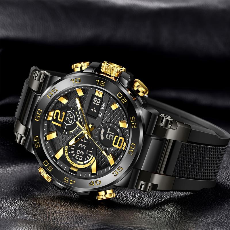Product Introduction of Sports Watch Fashion New Dual Display Multi-Function Silicone Luminous Sports Casual Waterproof Men's Watch 3