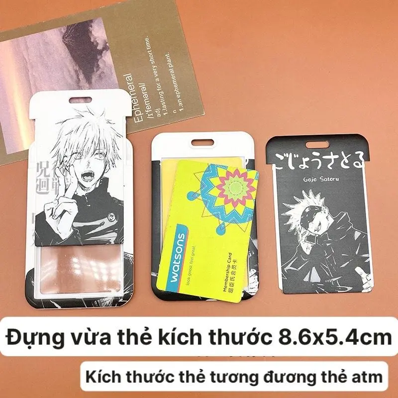 Dây đeo thẻ học sinh nhân viên văn phòng kèm bọc đựng thẻ tên jujutsu kaisen 3
