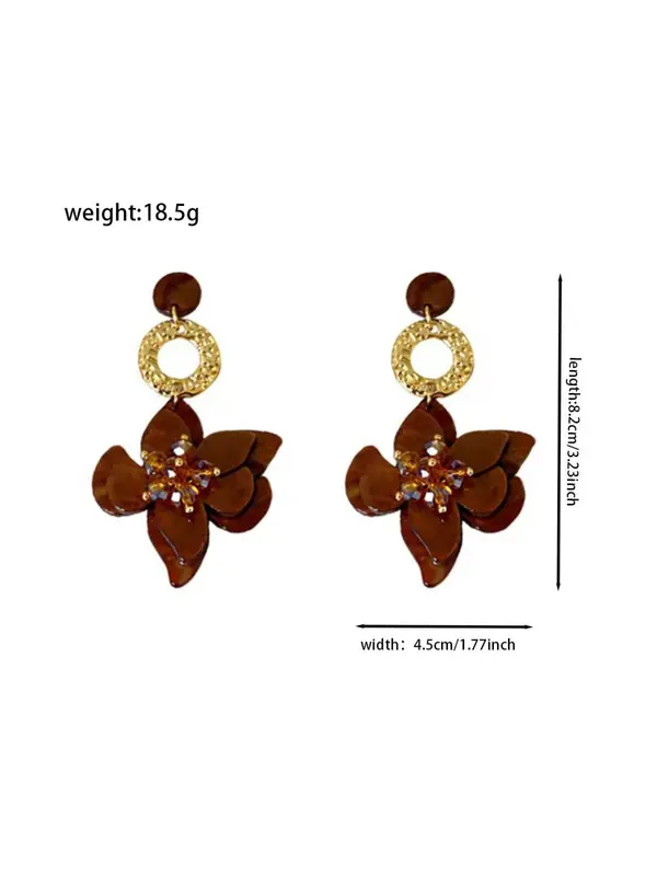 Vintage Flower Design  Earrings, Fashionable Jewelry for Women, Trendy All-match & Exquisite Jewelry for Birthday Gift 1