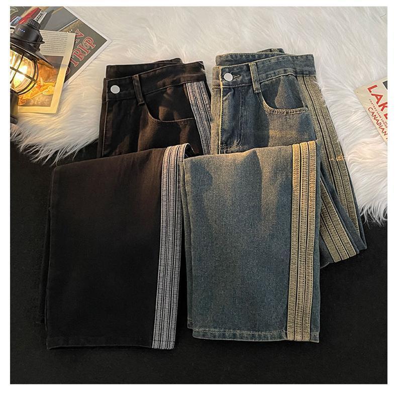 Product Introduction of Quần Dài Denim, Huimo, Phong Cách Mỹ, Đường May Bên Hông Làm Cũ, Khâu Sọc, Kiểu Cleanfit, Dáng Rộng Mùa Thu, Quần Ống Rộng, Dành Cho Nam 15