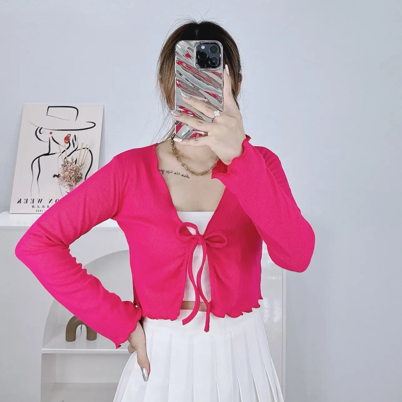 June Cardigan Crop Top | Cardigan Knit Crop | Outer Wanita knit