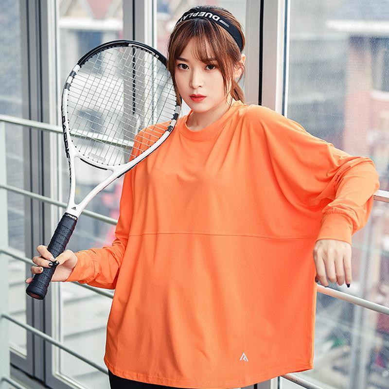 Product Introduction of Plus Size Women Sportswear Baju Panjang Loose Exercise Gym Workout Waistband Skinny Yoga Shirt Perempuan Clothing Outdoor 23