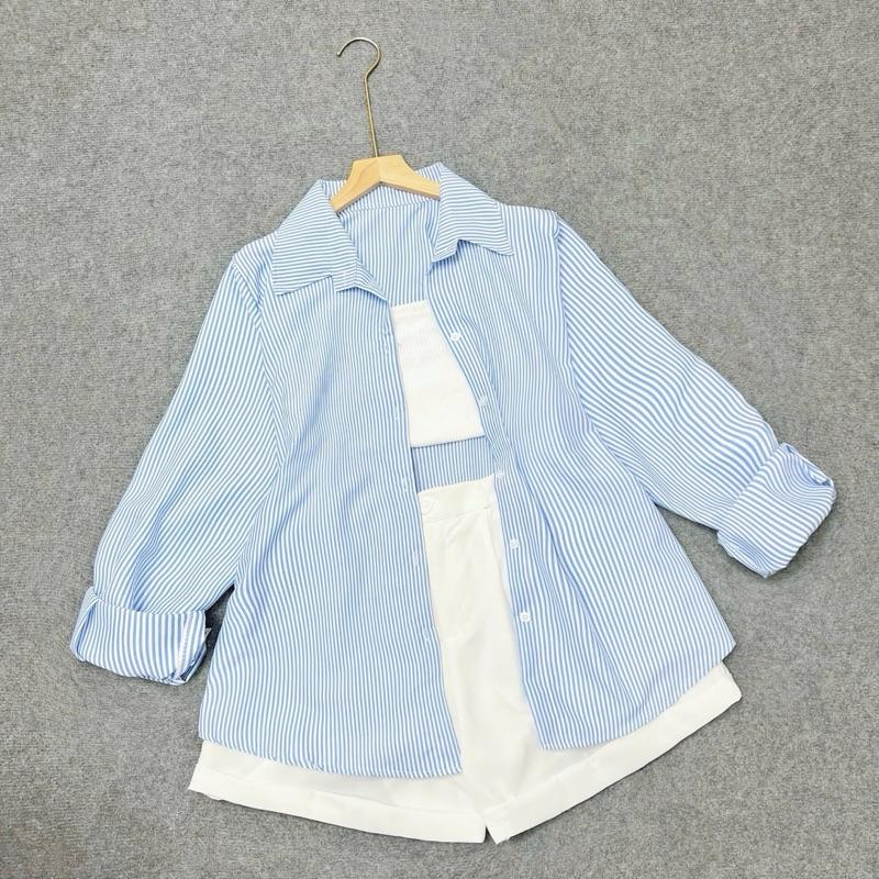 Set Bộ Bigsize 3 Món Áo Sơ Mi+ 2 Dây+ Quần Short (CÓ LẺ) Chất Vải Thoáng Mát, Cá Tính Cho Nữ Chuppy (60-93Kg)- SM49 G118 Q28