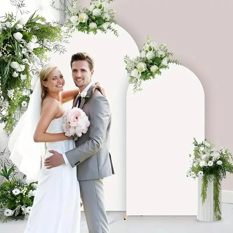 Wedding Arch Cover, 1 Count Double-sided Wedding Arch Backdrop Cover, Versatile Backdrop for Wedding Birthday Teen Shower and Special Events, Banners 4