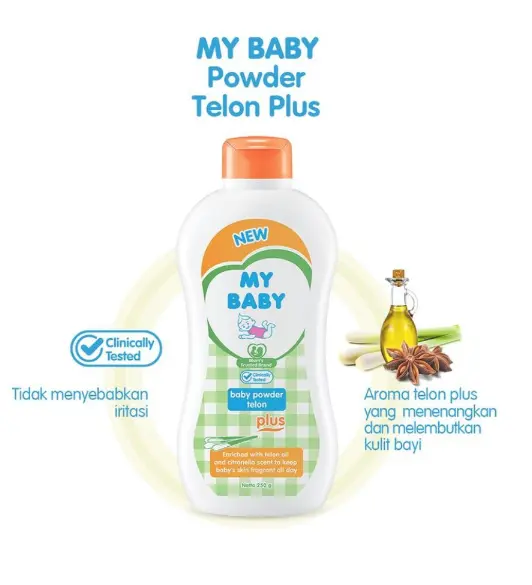 PROMO TERMURAH PAKET MINYAK TELON MY BABY, BEDAK TABUR BAYI /ANAK, BABY OIL ORIGINAL ,HALAL,AMAN BPOM GRATIS TISSUE UK. 30,60,90,150 ML. 5