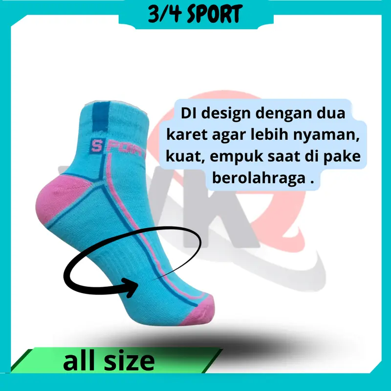 Promo 3 6 12 Pasang Kaos Kaki Sport Premium Semata Kaki Cowok Cewek Bahan Tebal Motif New kaus Kaki Olahraga lari Senam Bersepeda Jaya Abadi Kaos Kaki 2