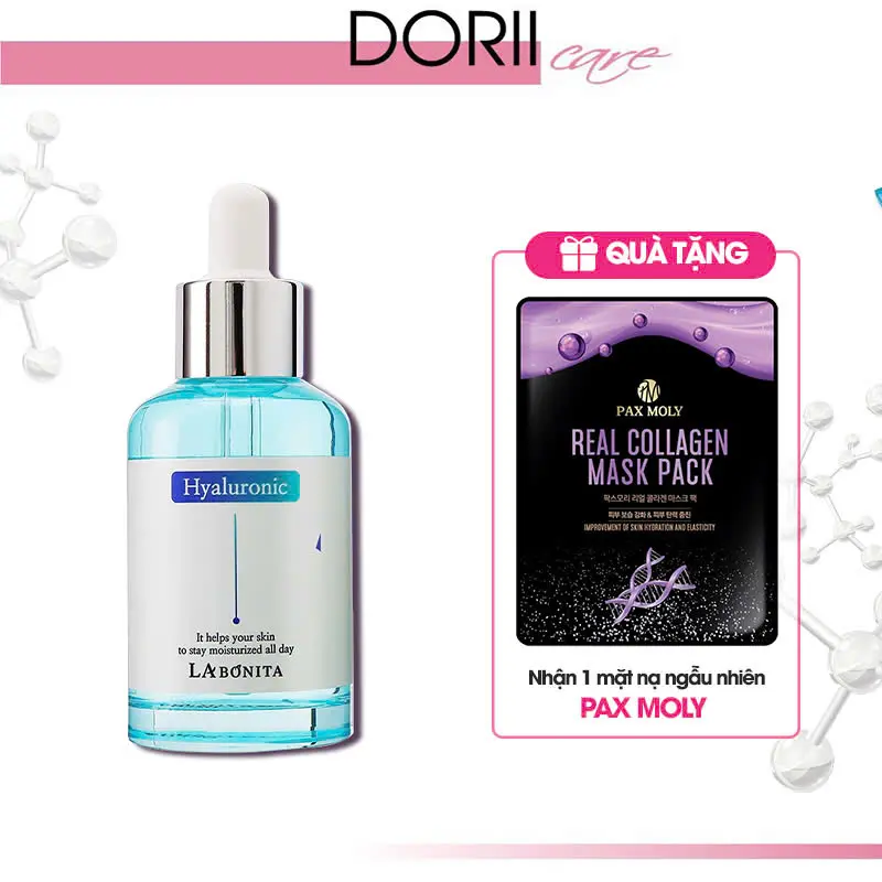 LaBonita Serum HA Dưỡng Ẩm Da Vital Hyaluronic Acid Serum 50mL tặng mặt nạ PaxMoly