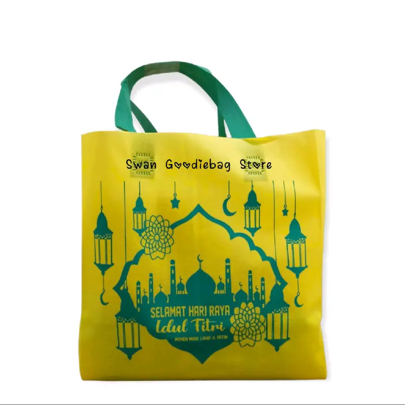 (LUSINAN 12pcs) Goodie bag BOX IDUL FITRI 25x25x25/ tas spunbond LEBARAN box 3