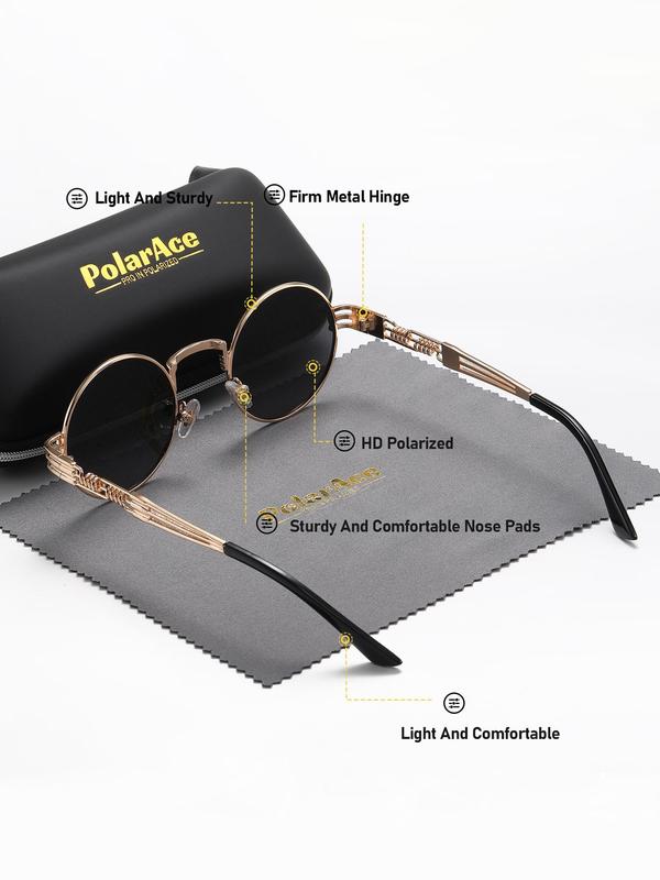 Unisex Vintage Round Frame Sunglasses, Trendy Casual Sunglasses for Everyday Use, Fashion Accessories for Outdoor Activities 2