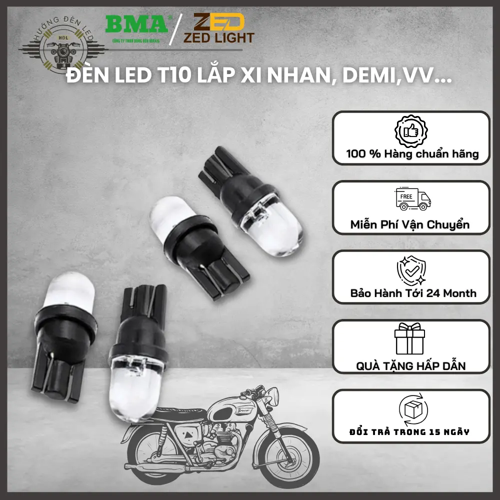 Đèn Xi Nhan T10 Lắp Demi , Báo Số , Xi Nhan Hiệu Ứng 7 Màu Đẹp Cao Cấp Phụ Kiện Phụ Tùng