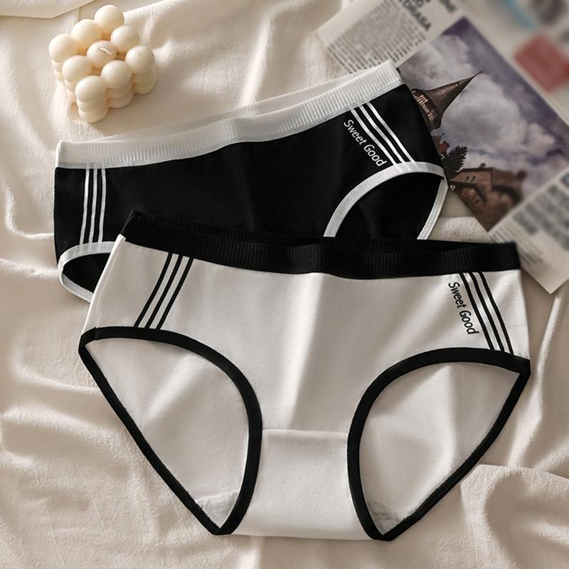 Product Introduction of Women's Panties Breathable Underwear Seamleass Comfort Lingerie Cotton Striped Briefs Fashion Cozy Underpants Black White Gray 17