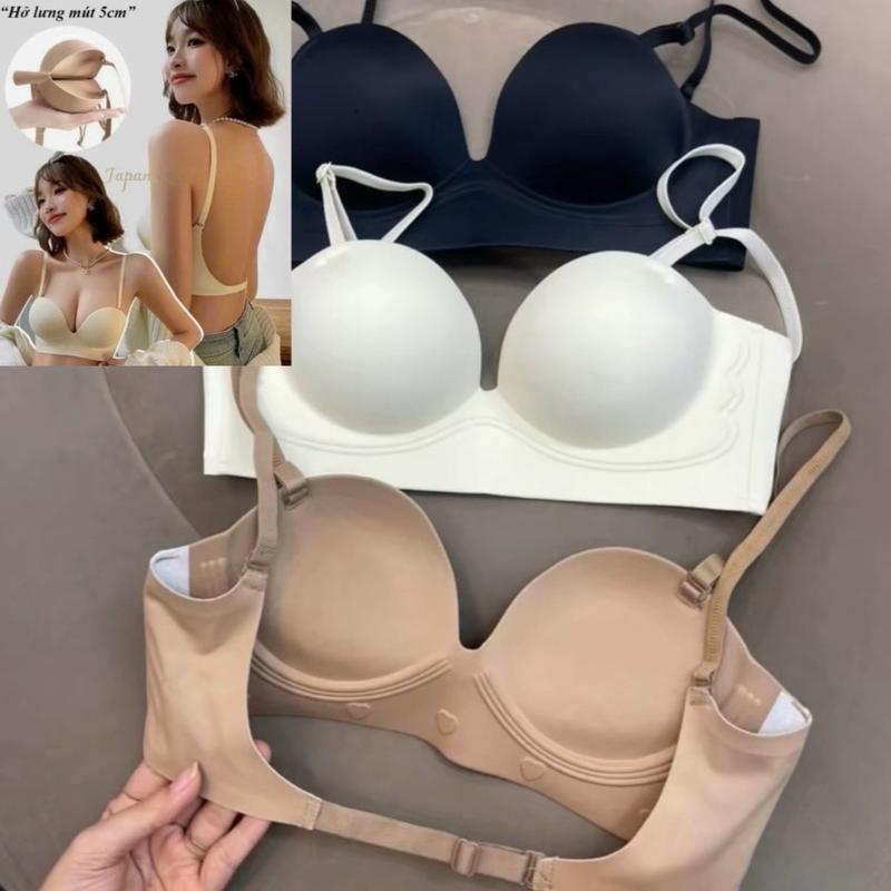 ÁO LÓT MẶC HỞ LƯNG KHÔNG GỌNG- áo lót su đúc đệm dày 5cm Nâng Và Tạo khe V1- mềm êm mặc áo dài- đầm- váy - bra mã 2946