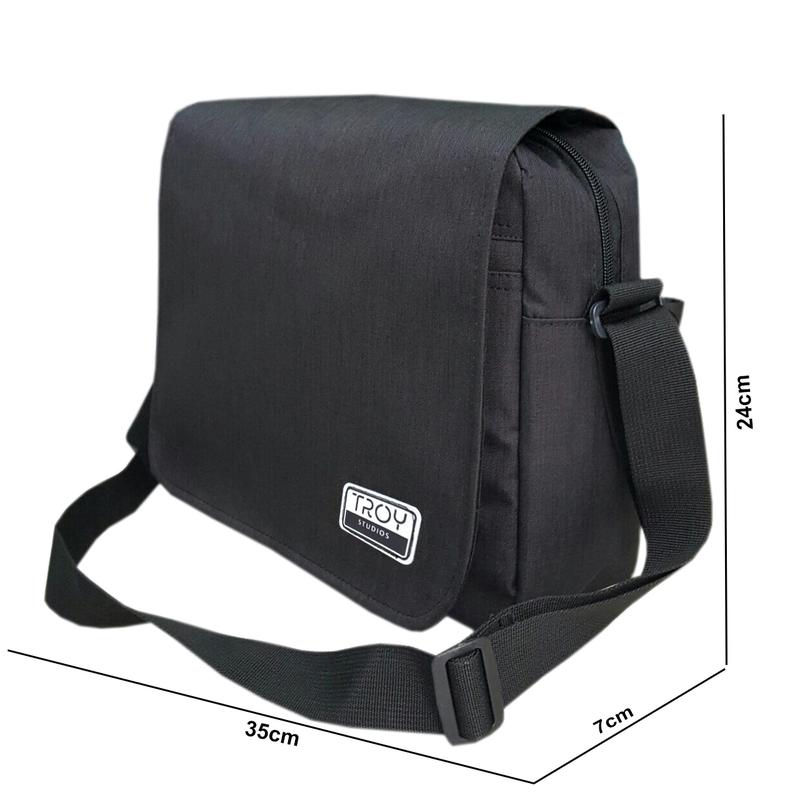 Cặp nam đeo chéo TROY Classic 4 màu Đen xám đỏ xanh. Chất vải bố pvc chống thấm Đeo Vai Bag Túi Đồng