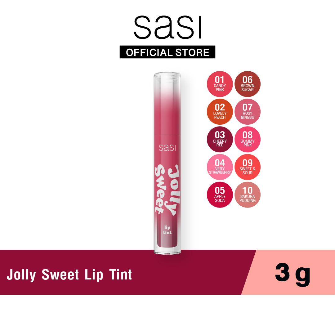 sasi ศศิ ลิปทินท์เนื้อเจลลี่ จอลลี่ สวีท ลิป ทินท์ 10 เฉดสี / Jolly Sweet Lip Tint