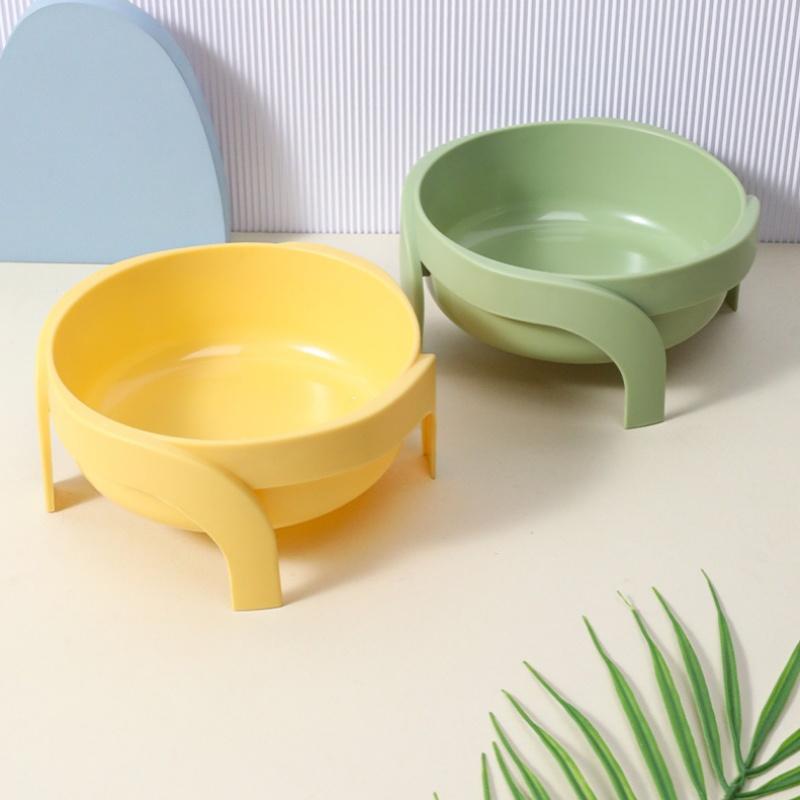 Bát Cho Mèo, Cao, Làm Bằng Nhựa, Chống Va Đập, Có Bảo Vệ Cổ, Thích Hợp Cho Thú Cưng, Phong Cách Morandi, Bát Cho Chó, Dung Tích Lớn, Thích Hợp Cho Cho Ăn Chó, Đồ Dùng Thú Cưng Mèo 0