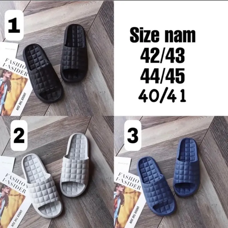 Dép đi trong nhà hình ô vuông,dép lê chống trơn trượt, dép xốp siêu nhẹ đi trong nhà,nhà tắm. 6