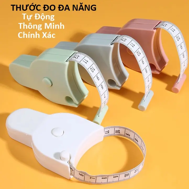 Thước Dây Cuộn Thông Minh Đo Cơ Thể Tay Cầm Dài Có Nút Bấm [ Hỏa Tốc Hà Nội ]
