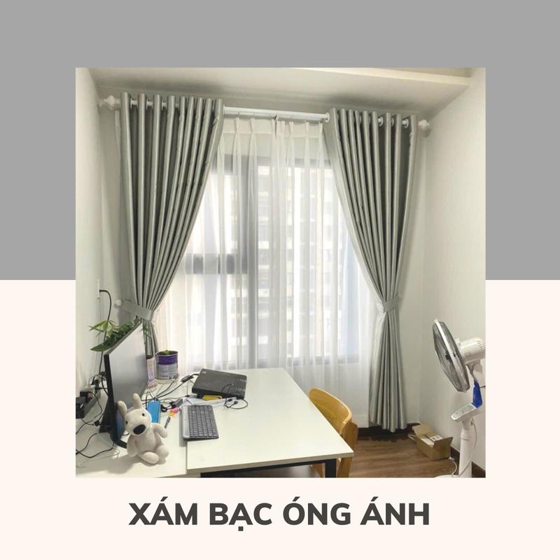 Rèm cửa XÁM GHI tinh tế cản bụi mịn, cản nắng 96% nhiều kích thước, giá gốc tại…