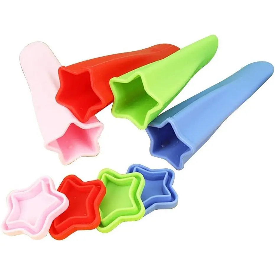 Star Shape Silicone Popsicle Molds Sets Reusable Ice Pop Molds Popsicle Maker with Lid