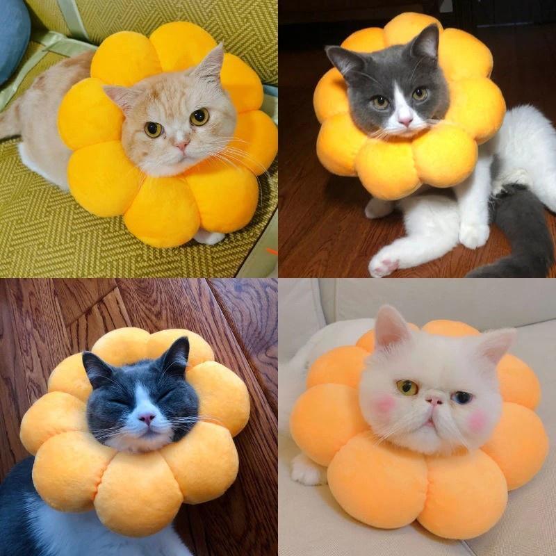 Product Introduction of Adjustable Pet Protection Collar Sunflower Elizabeth Anti Lick Collar Soft Cotton Cute Collar Easy To Clean 9