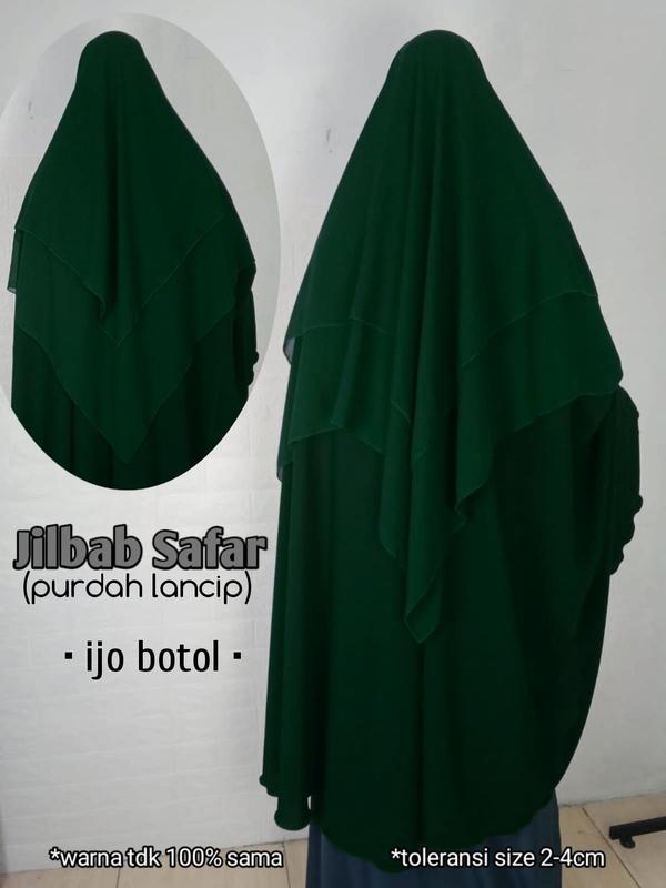 Jilbab Safar Purdah Lancip PREMIUM jetblack & new fortaleza Hitam Muslim 3