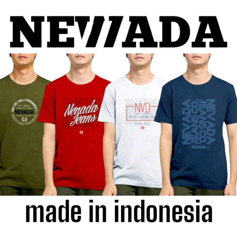 NEWADA Kaos Distro Pria Wanita 4 Pcs 100 Ribuan Lengan Pendek Motif Simple Bahan Adem Ukuran M L XL XXL XXXL Semi Katun Made in Indonesia